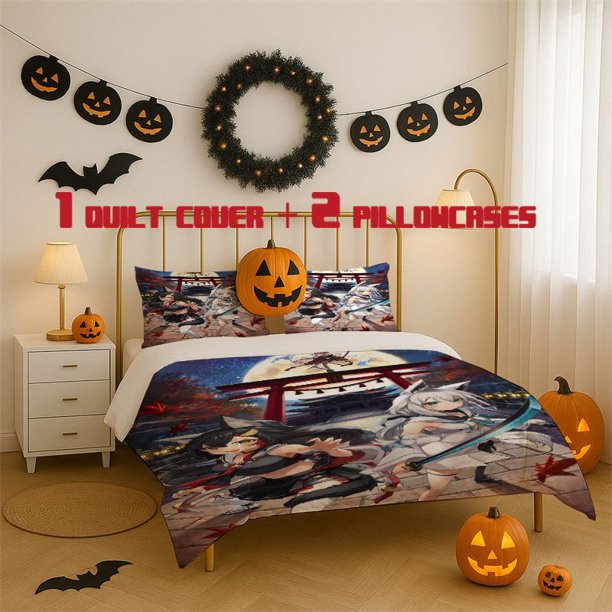 3pcs Character Anime Printed bedding Featuring a Soft Duvet Cover And Two Pillowcases