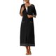 thumbnail image 2 of INSPIRE CHIC Bata con Cremallera de Manga Larga para Mujer, Mezcla de Rayón Suave, Loungewear Midi con Bolsillos XL Negro, 2 of 6