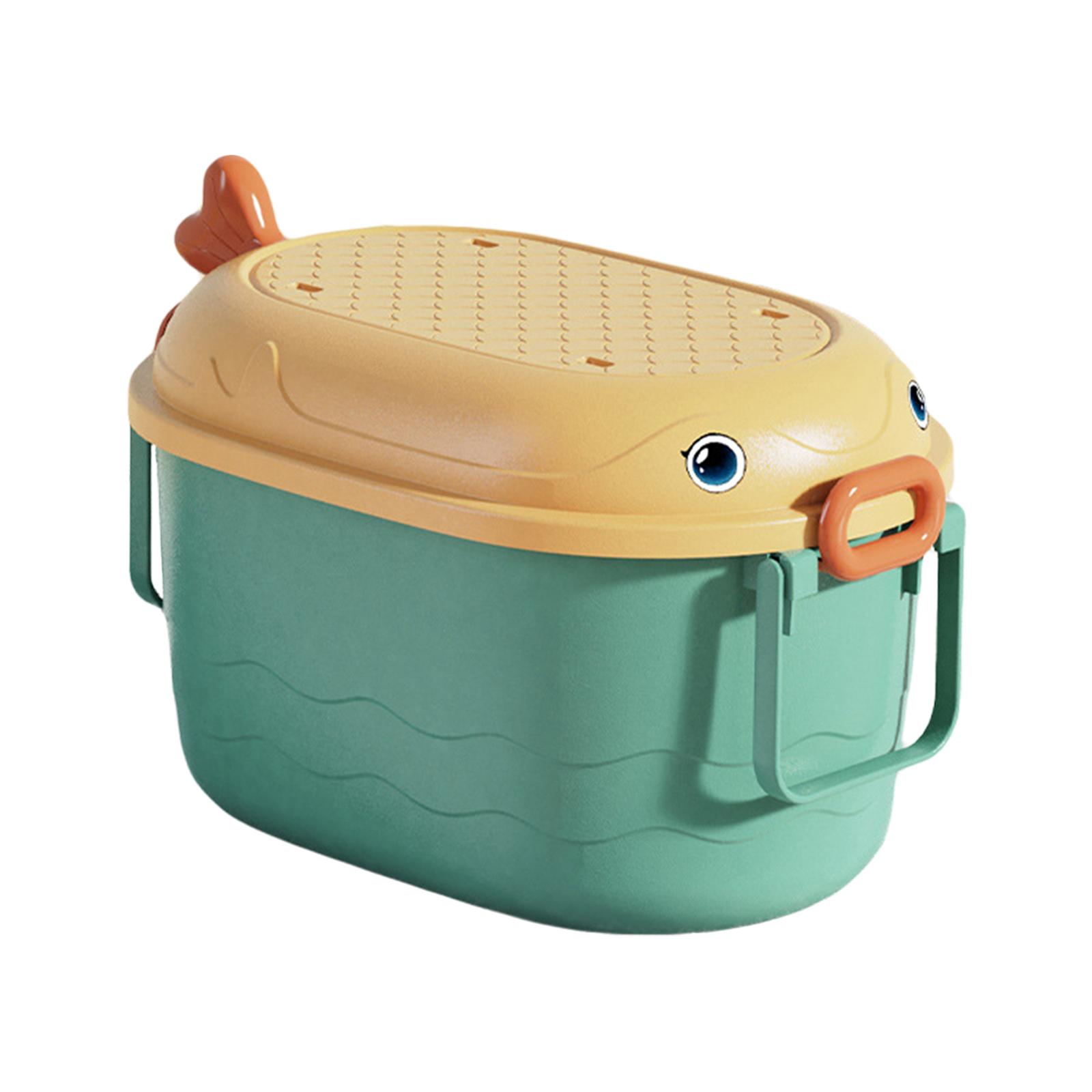 Bothyi - Organizador De Almacenamiento De Juguetes Con Tapa De Ruedas Y Asas Para Oficina, Sala De Estar, Amarillo, Verde, Pequeño