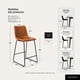 thumbnail image 4 of Pack 2 Sillas Piso Bar Taburetes Cocina Respaldo Metal Cuero Altas Burgos Caramelo, 4 of 8
