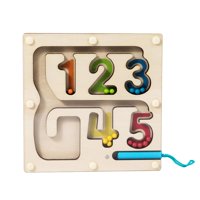 Magideal - Laberinto De Cuentas De Colores, Tableros De Rompecabezas Magnéticos De Madera, Juguete De Viaje Para Regalo De Niños En Edad Preescolar