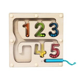 Magideal - Laberinto De Cuentas De Colores, Tableros De Rompecabezas Magnéticos De Madera, Juguete De Viaje Para Regalo De Niños En Edad Preescolar