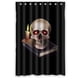 thumbnail image 1 of Cortina de ducha de calavera negra con ganchos, tamaño 48 x 72 pulgadas, 1 of 3