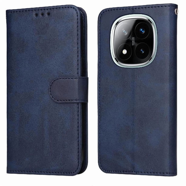 Funda Billetera para Xiaomi Redmi Note 14 Pro Plus 5G con Porta Tarjetas y Soporte Ajustable Azul