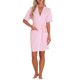 thumbnail image 2 of INSPIRE CHIC Bata de baño de punto waffle para mujer, ligera, de manga corta, con cinturón en la cintura, con bolsillos para verano y spa, talla S, rosa, 2 of 6