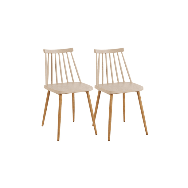Pack 2 Sillas de Comedor Resistentes Royal - Beige