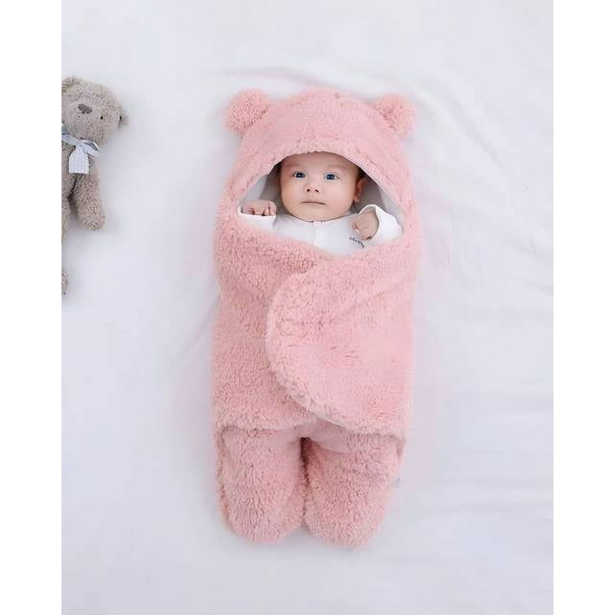 Bebe Sunny - Manta Bebé Frazada De Oso Cobertor Rosado