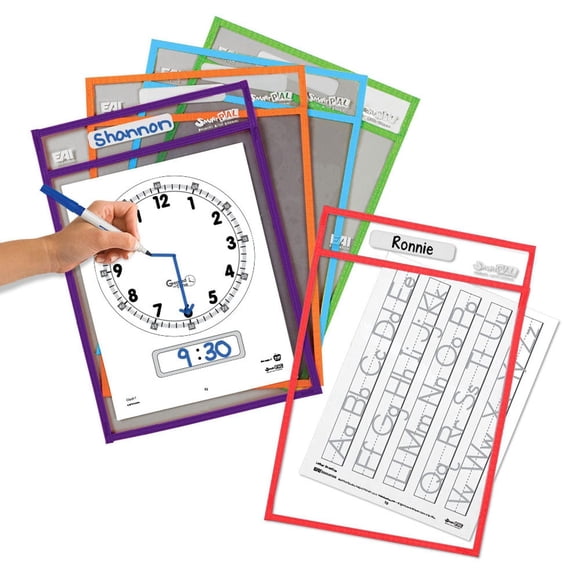 Fundas de pizarra seca EAI Education 25 × 36 cm (paquete de 10)
