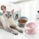 thumbnail image 4 of Cat Bowls Sweejar Ceramic, porcelana inclinada en relieve (rosa), 4 of 6