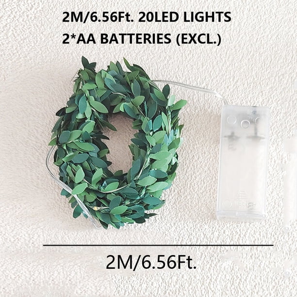 16.4ft LED Green Rattan Copper Wire Light String - Perfect for DIY Simulation Garland for Weddings & Festivals!