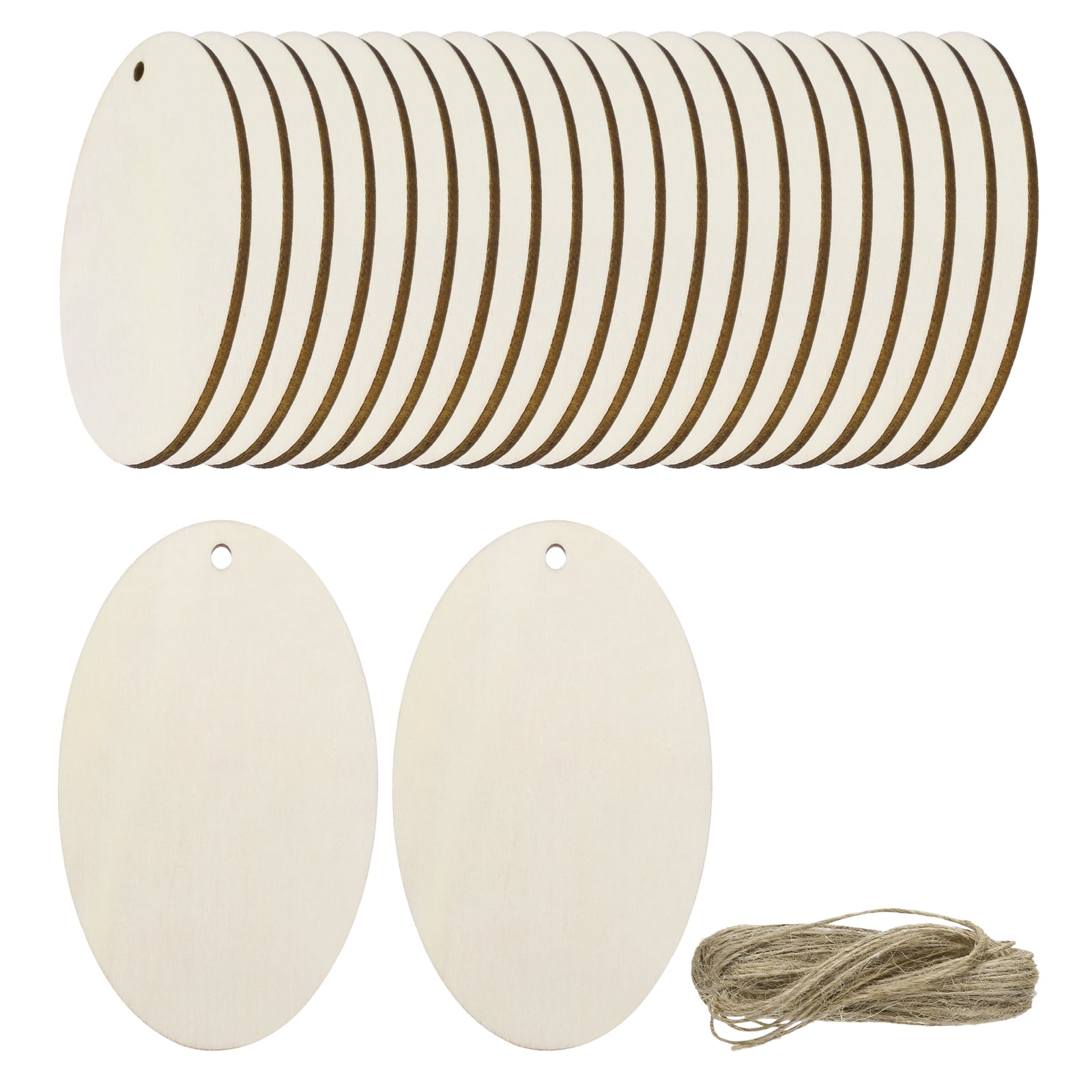 Etiqueta De Madera Uxcell Ovalada Blanca 4 X 2.4 Pulgadas Set 36 Piezas