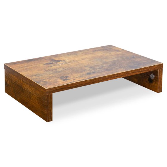 Soporte para monitor TEAMIX de madera marrón rústica de 14,2 pulgadas