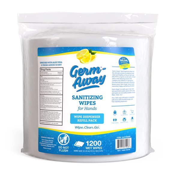 Toallitas para manos Germ‑Away 1200 uds Limón y Aloe Vera