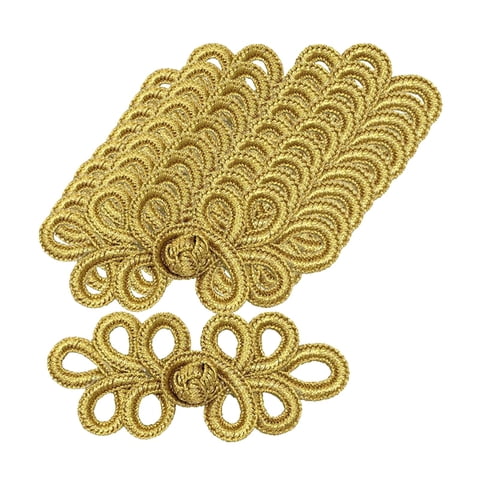 Magideal - 10 Pares De Nudos Chinos, Botones , Sujetadores De Cierre De Costura, Capa, Traje, Abrigo , Oro