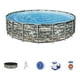 thumbnail image 3 of Piscina Bestway Redonda Filtro + Accesorios 6.10X1.32M gris Tamano Unico, 3 of 8