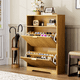 thumbnail image 3 of Shoe Cabinet Storage for Entryway Hidden Shoes Storage Cabinet with 2 Flip Drawers, Tall Free Standing Shoe Organizer Rack for Foyer, Hallway. Natural,31.6'' L x 9.6'' W x 40'' H., 3 of 3