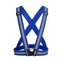 Magideal - Chaleco De Seguridad Chaleco De Trabajo Reflector Ajustable Chaleco De Advertencia Correas Elásticas Cinturón Reflectante Para Montar Caminar Deportes Azul