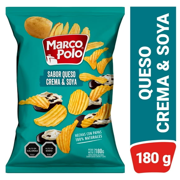 Papas Fritas Queso Crema y Soya, 180 g