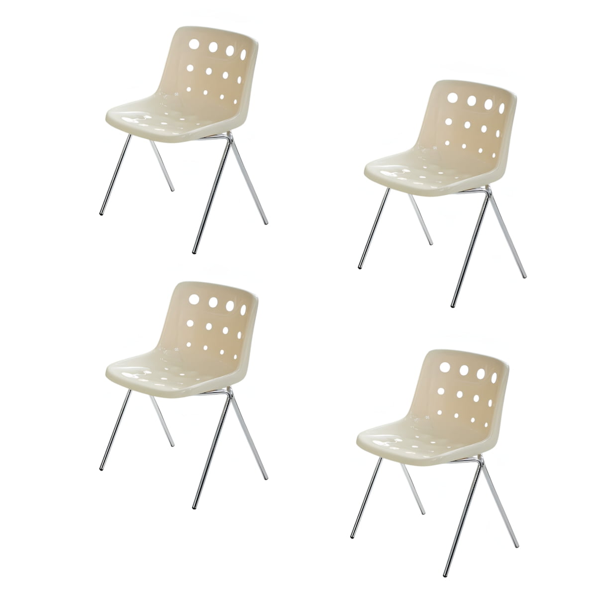 Set 4 Sillas De Comedor Pp Swiss Crema By Lubabycas