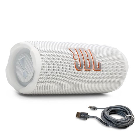 Altavoz Bluetooth Jbl Flip 7 Blanco Con Cable Trenzado Usb-C
