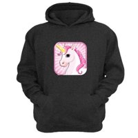 Genérico - Polerón Canguro Unicornio Gris Oscuro Talla M Unisex