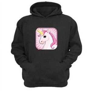 Genérico - Polerón Canguro Unicornio Gris Oscuro Talla Xs Unisex