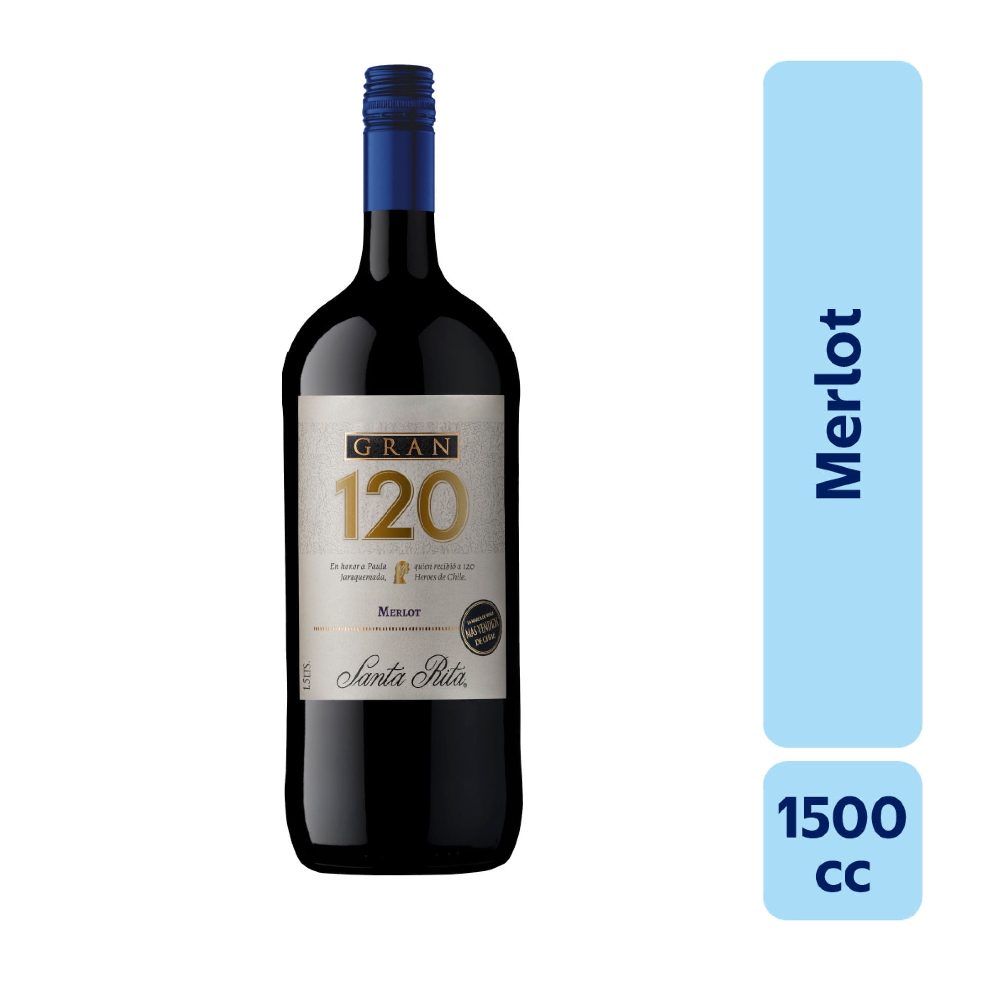 Vino Tinto Merlot 12° Botella 1,5 L Gran 120
