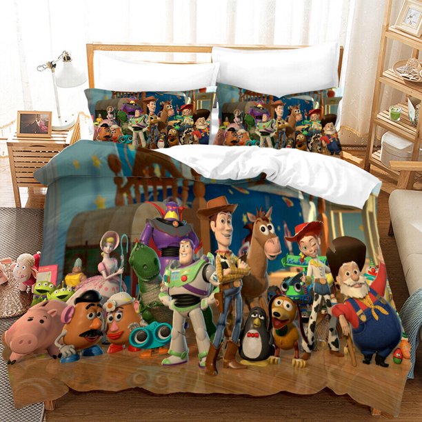 Toy story Bedding Set Duvet Cover Comforter Cover Pillowcases Fans Gift3-Piece Bedding Set (1 Duvet Cover + 2 Pillow Shams)