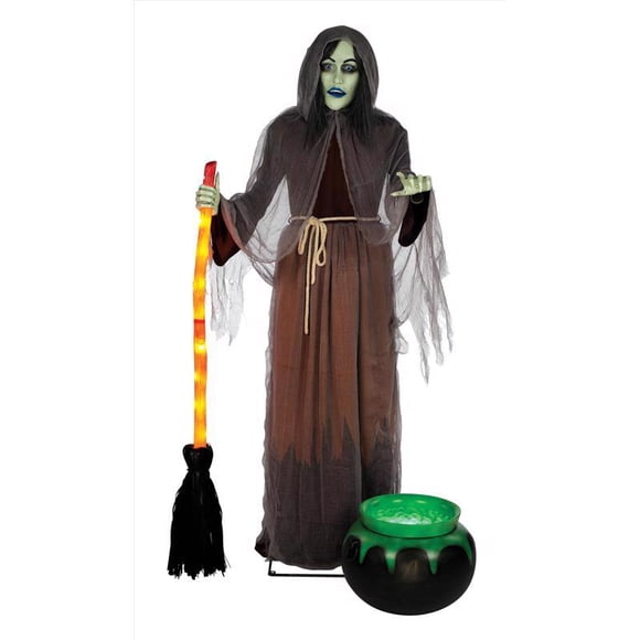 Yard Decor Seasons Animated Witch, 6 pies, 11 bombillas blancas