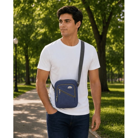 Bolso Morral Bandolera Hombre Azul