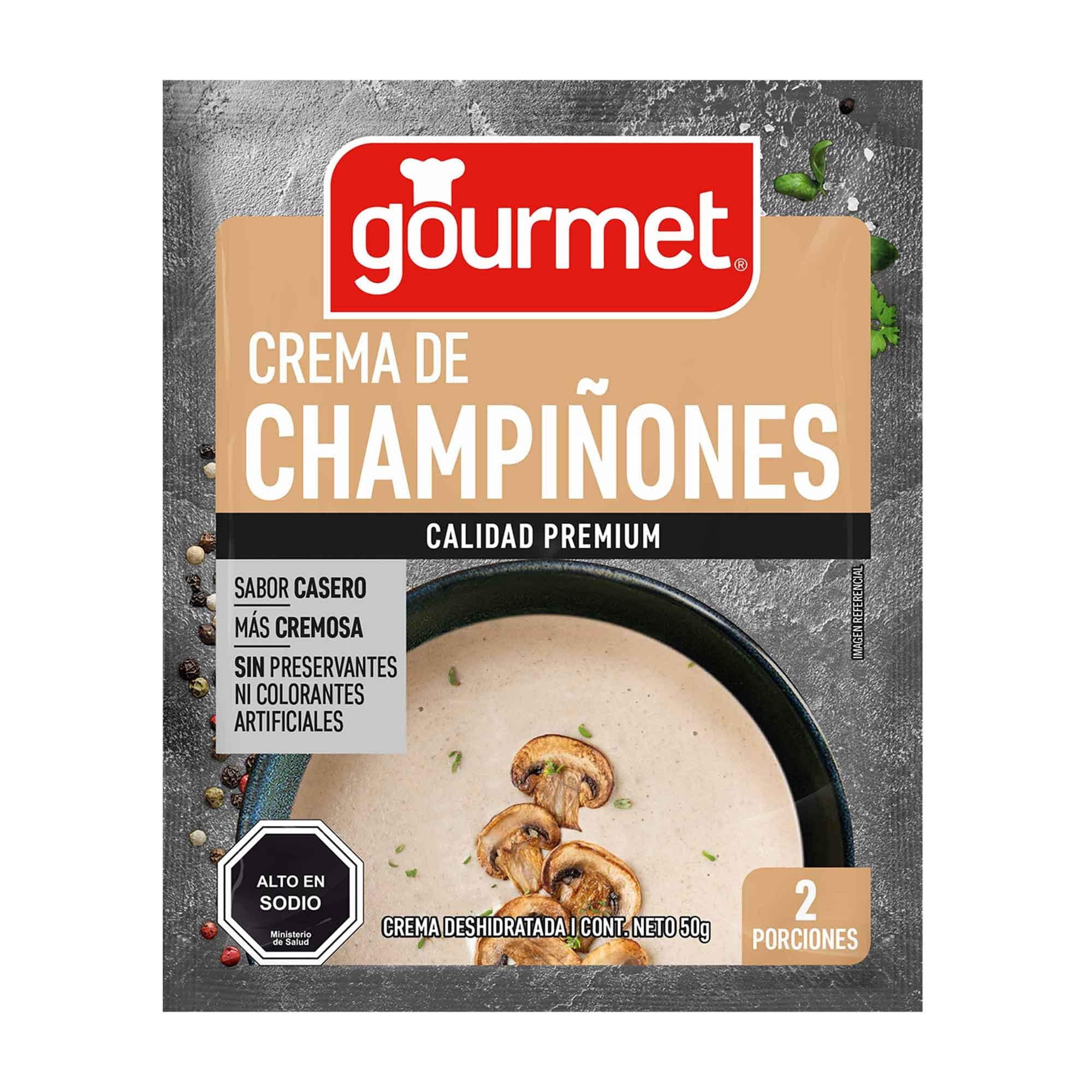 Crema De Champiñones Premium (2 Porciones) Sobre 50 g Gourmet
