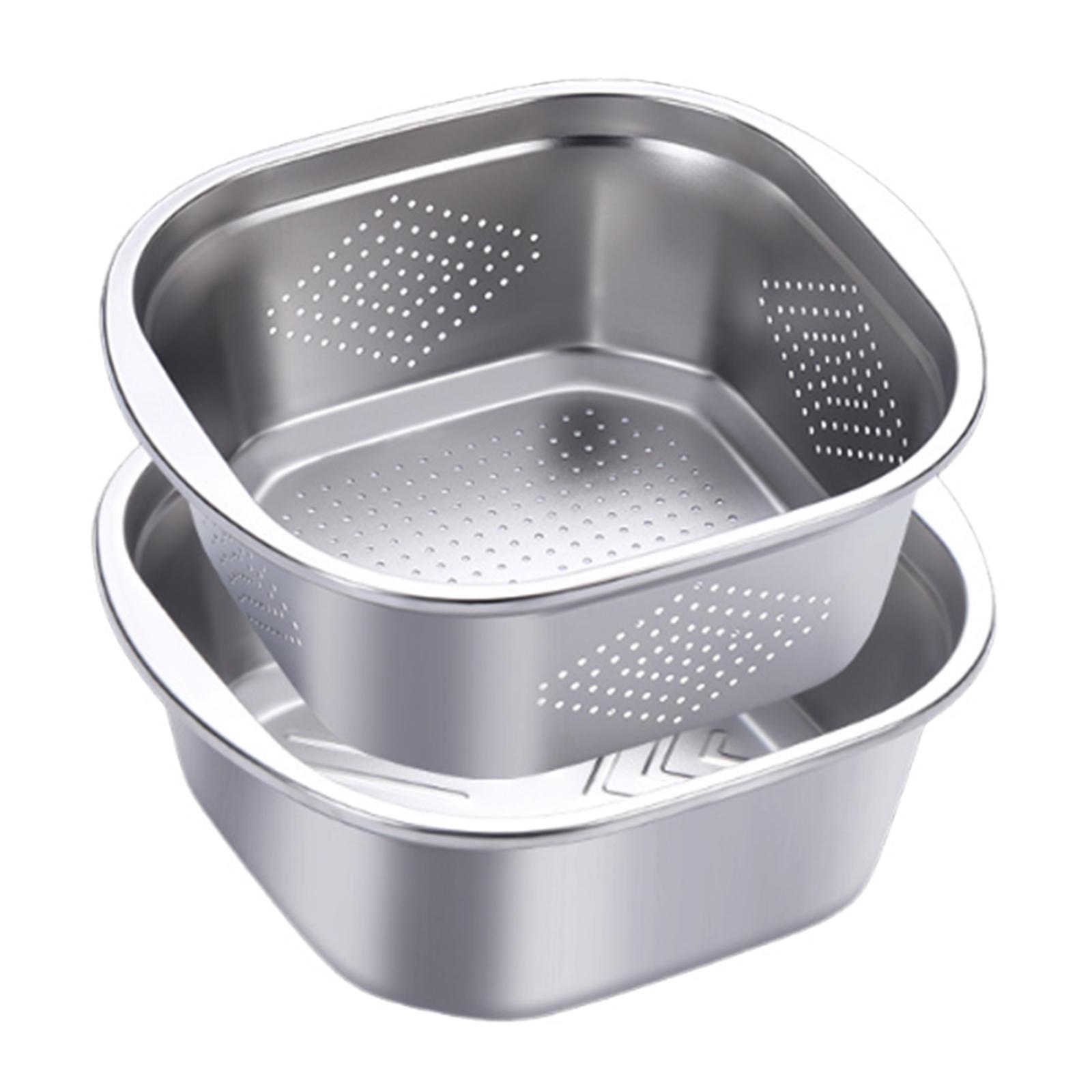 Bothyi - Colador De Acero Inoxidable Para Ensalada, Frijoles, Arroz Y Verduras (4600 Ml)