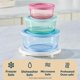 thumbnail image 5 of Pyrex Juego de 3 envases de vidrio teñido de tamaño mediano para almacenar alimentos, 5 of 7