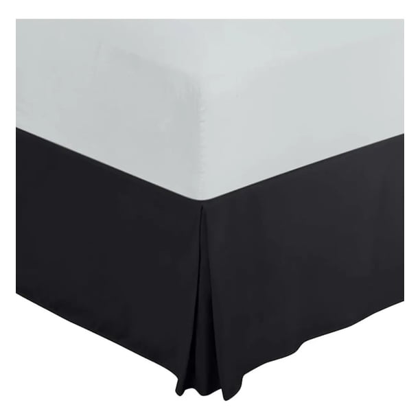 Faldón Cama 2 Plazas Negro Liso Elasticados Premium Casa Nerola