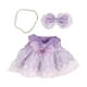 thumbnail image 2 of Vestido De Muñecas De 3 Piezas Con Collar De Horquilla Con Lazo Conjuntos Informales Para Muñecas De 38 Cm Violeta, 2 of 3