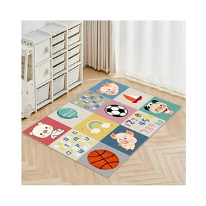 Kivara - Alfombra Infantil Juguetes 80X120 Cm Tapete Dormitorio Sala Multicolor