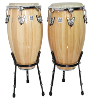 Tumbao Percussion - Set Conga 11.75 & 12.5 Xh30'' Natural + Stand