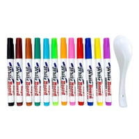 Magideal - Rotulador De Pintura Al Agua, Rotuladores De Pizarra Blanca, Bolígrafo Flotante De Agua Colorido Con Cuchara, Bolígrafo De Dibujo Para Niños, Suminist 12 Colores