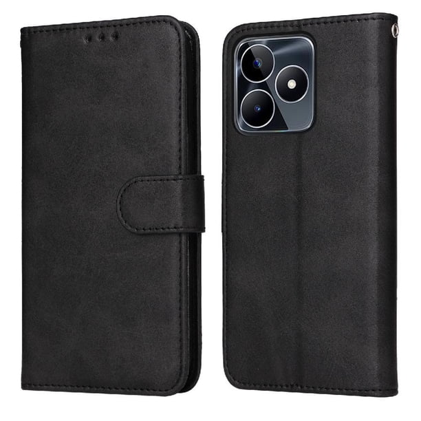 Funda Billetera para Realme C53 con Porta Tarjetas y Soporte Ajustable Negro