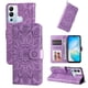 thumbnail image 1 of Funda tipo cartera FOXDOCK para Infinix Hot 12i , diseño girasol en relieve, cuero PU, cierre magnético, soporte y tarjetero, 1 of 5