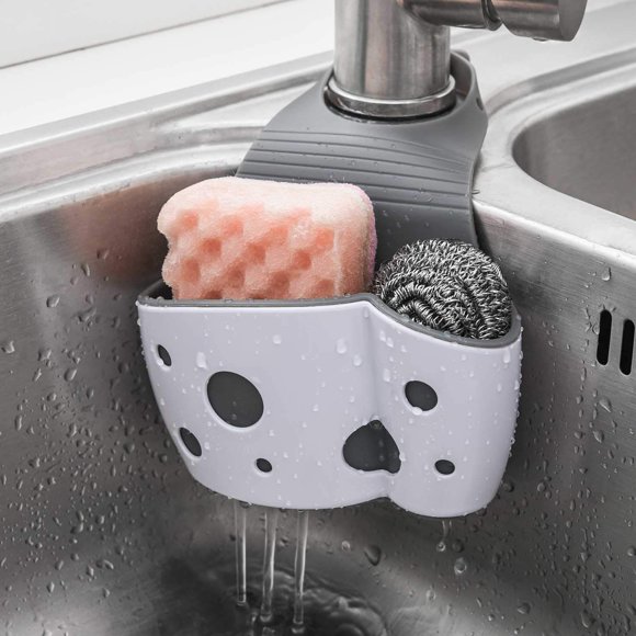 Organizador con soporte para esponja Sink Caddy UNIKON, paquete de 2, blanco