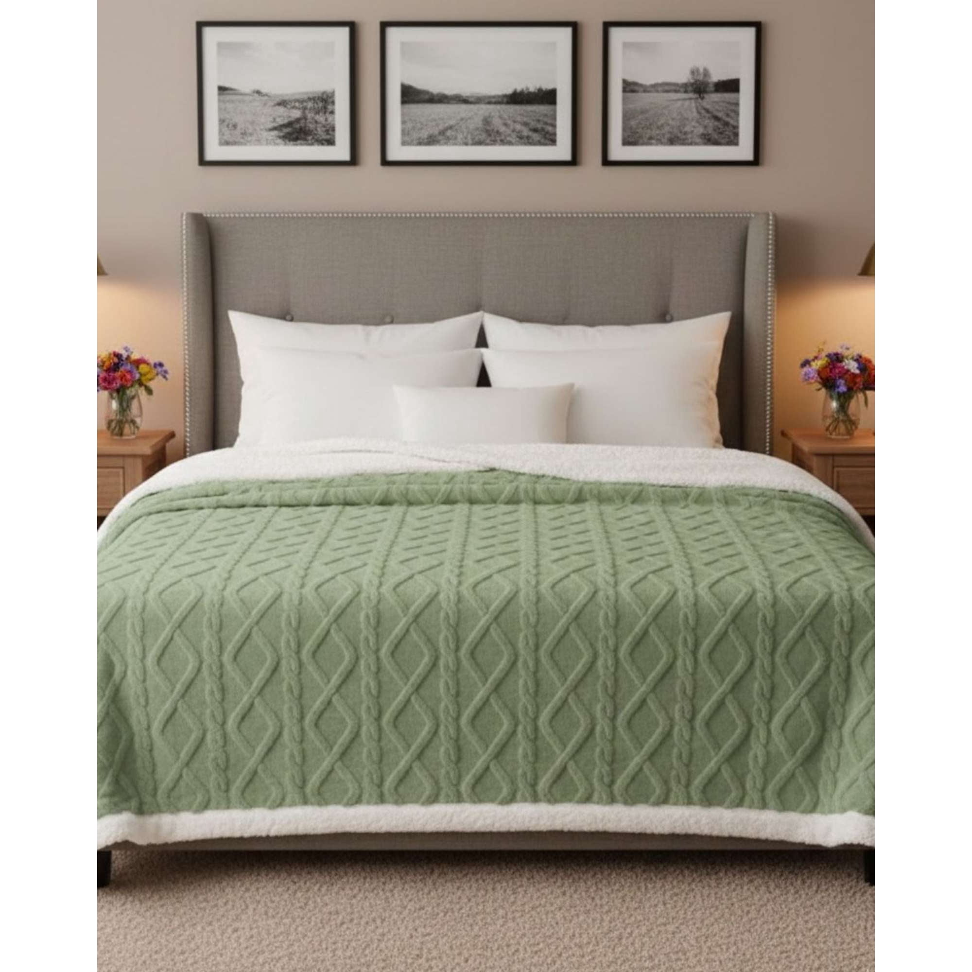 Imac Hogar - Frazada Manta Polar Sherpa Térmica 2 Plaza