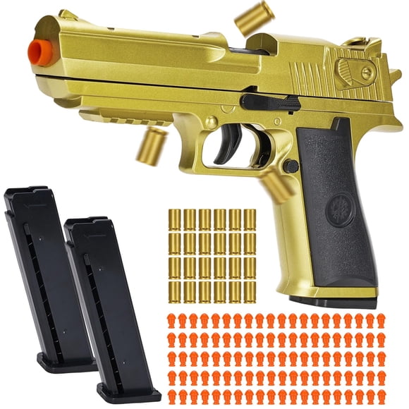 Pistola de juguete Calithor con expulsión automática de casquillos y balas blandas