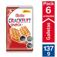 Galletas Saladas Snack 6 Un Bolsa 137 G Crackelet