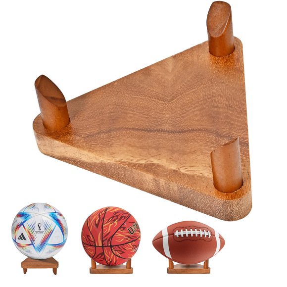 Soporte de Pelotas CRNHIGY de Madera con Diseño Triangular para Expositor de Mesa
