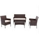 thumbnail image 1 of Juego de Terraza 4 Piezas Rattan Café Resistente, 1 of 2