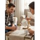 thumbnail image 1 of Juego Te Cerámica Blanca Tetera Tazas Soporte Bambu MV, 1 of 3
