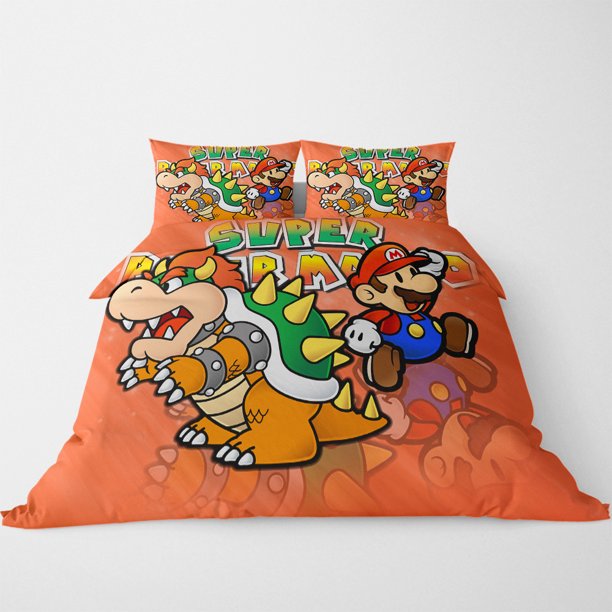 Super Mario Comforter Cover Quilt Cover Set Bedding Set Double Twin King Kids Baby Boys Bedclothes Bedroom Decoration Present Bed Sheets