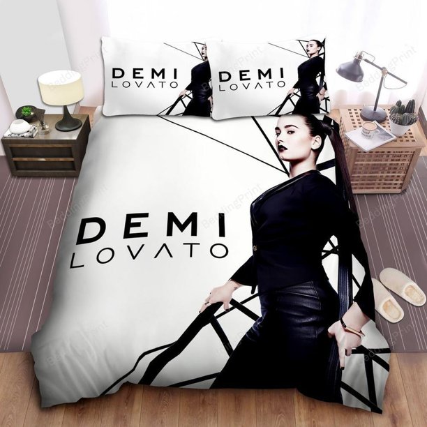 Demi Lovato In Black Quilt Duvet Cover Set Queen Kids Bedclothes Bedspread Soft3-Piece Bedding Set