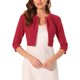 thumbnail image 1 of INSPIRE CHIC Chaqueta Corta de Mujer para Halloween con Mangas 3/4, Sin Cuello, Plisada, Abierta al Frente, Talla L, Roja, 1 of 6